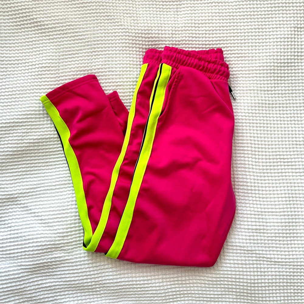 Neon Pink and Yellow boohoo MAN joggers size L